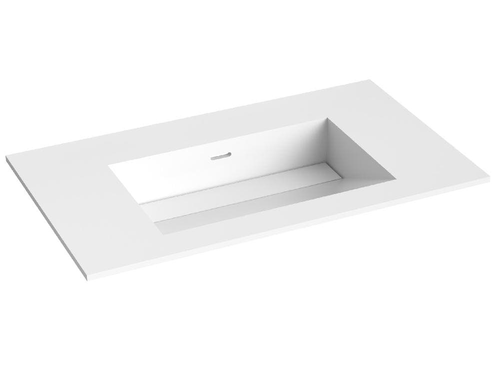 Corian servant med skrå bunn u/kranhull, bilde 1 av 2