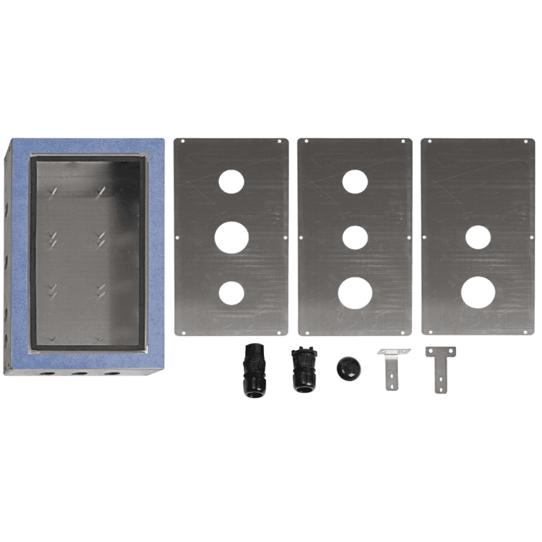 Sikkerhetsboks for innbygging med rosetter