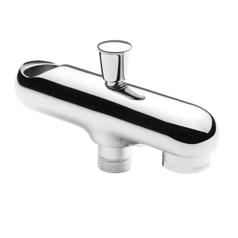 Utløpstut for badekar med omkaster for dusj, krom