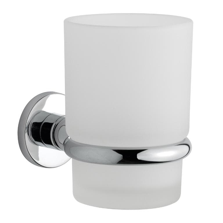Tannglass m/holder veggmontert, krom